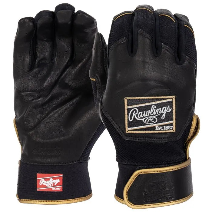 Rawlings Pro Preferred Adult Batting Gloves: PROPRFBG Equipment Rawlings Small Black-Black 