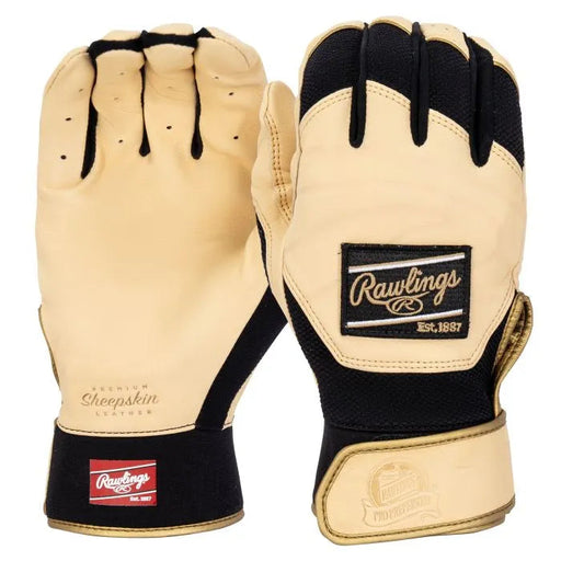 Rawlings Pro Preferred Adult Batting Gloves: PROPRFBG Equipment Rawlings Small Camel-Black 