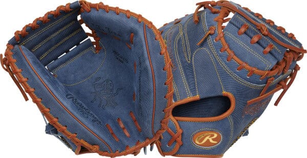 Rawlings Heart-of-the-Hide Denim Edition 34” Baseball Catcher’s Mitt: PROCM43D Equipment Rawlings 