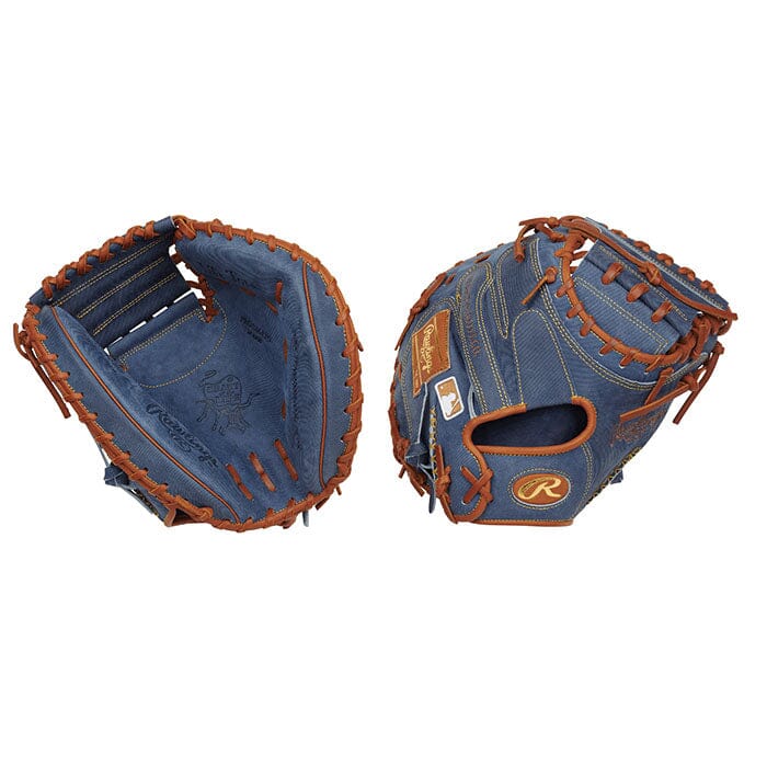 Rawlings Heart-of-the-Hide Denim Edition 34” Baseball Catcher’s Mitt: PROCM43D Equipment Rawlings 