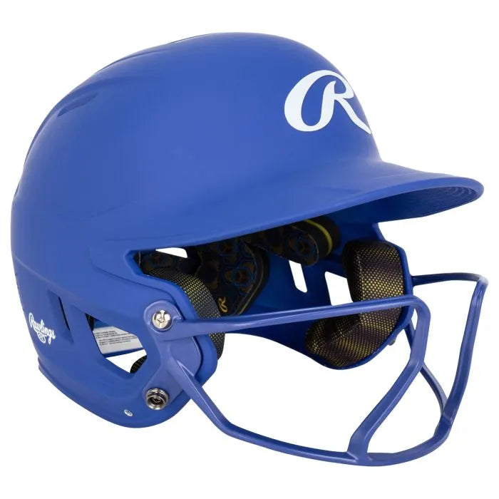 Rawlings Mach Hi-Viz Fastpitch Softball Batting Helmet With Integrated Facemask: MCHVIZ Equipment Easton Junior Royal 