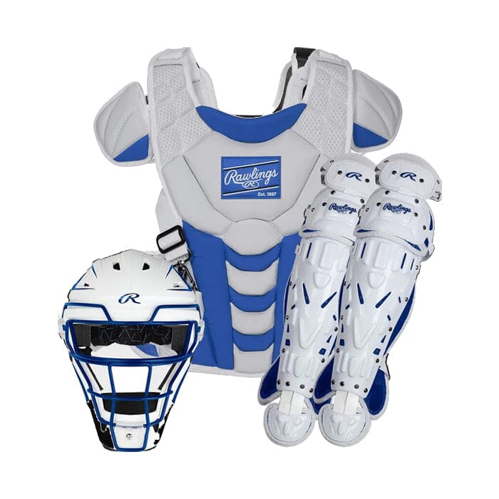 Rawlings Velo 2.0 Fastpitch Softball Catchers Box Set: CSSB Equipment Rawlings Medium Royal/White 