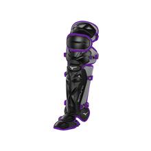 Mizuno Samurai Baseball Shin Guards Equipment Mizuno 16.5" Black-Purple 