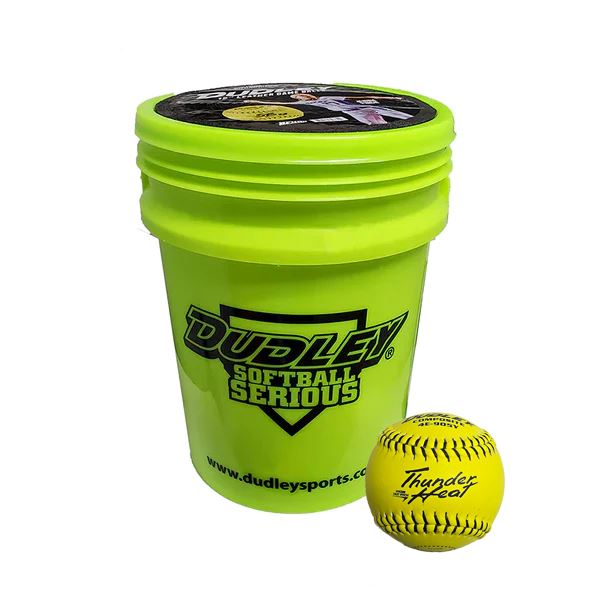 Dudley 12 Inch Fastpitch Composite Practice Softballs (2 dozen) with Bucket: 4E905YBK Balls Dudley 