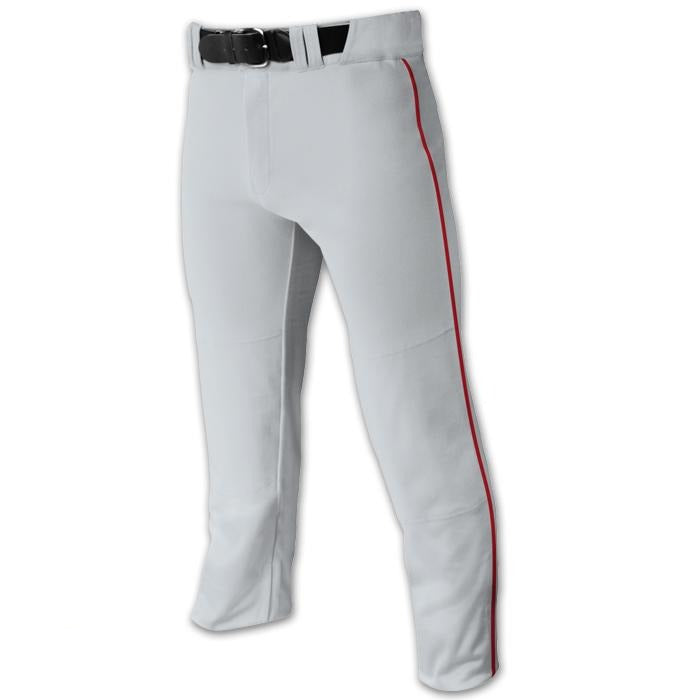 Champro Adult Triple Crown Piped Pant: BP91UA Apparel Champro Gray/Scarlet XXL 