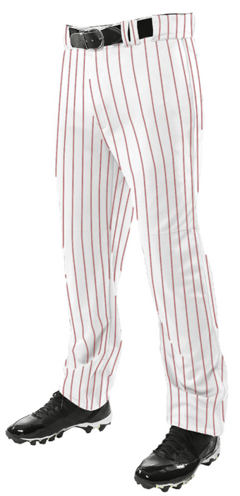 Champro Pinstripe Pants: BPPINUA Apparel Champro Small White/Scarlet 