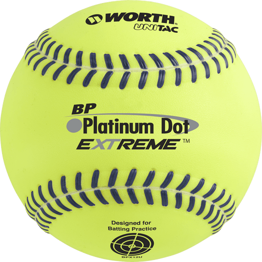 Worth Super Platinum Dot EXTREME Batting Practice Softballs (Dozen): BPX12U Balls Worth 