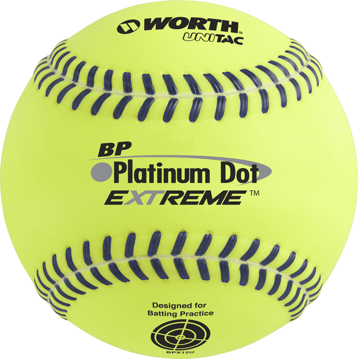 Worth Super Platinum Dot EXTREME Batting Practice Softballs (Dozen): BPX12U Balls Worth 