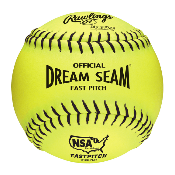 Rawlings Official NSA Fastpitch Softballs 12" (Dozen): C12BYLN Balls Rawlings 