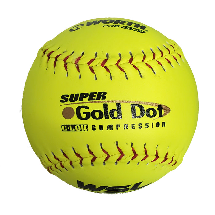 Worth WSL Pro Comp Cover Slowpitch Softballs 12 Inch (Dozen): YS44WSLC Balls Worth 