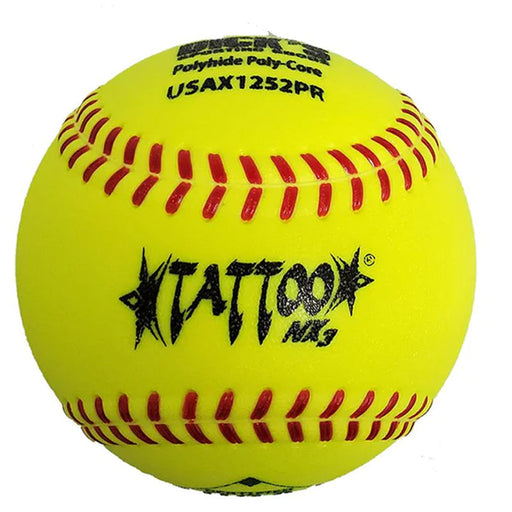 AD Starr Tattoo NX3 USA/ASA 52-300 12 Inch Slowpitch Softball - One Dozen: USAX1252PR Balls AD Starr 