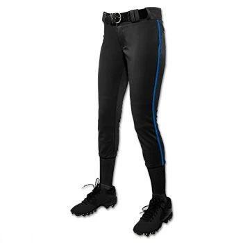 Champro Women/Girl's Tournament Low Rise Piped Pants: BP11P Apparel Champro Black/Royal Large 