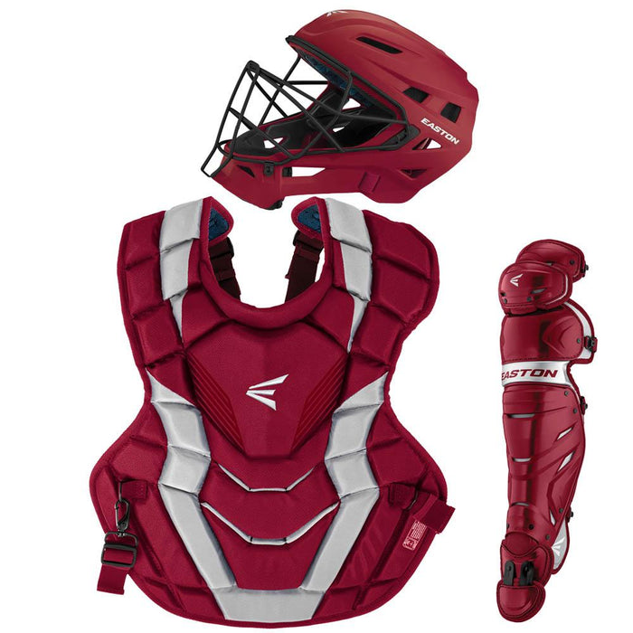 Easton Elite-X Boxed Intermediate Box Catcher's Set: A165425 Equipment Easton Red-Silver 