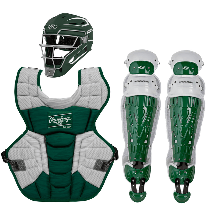 Rawlings Velo 2.0 Catcher’s Equipment Set Adult: CSV2A Equipment Rawlings Dark Green-White 