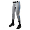 Champro Women/Girl's Tournament Low Rise Piped Pants: BP11P Apparel Champro Gray/Royal Large 