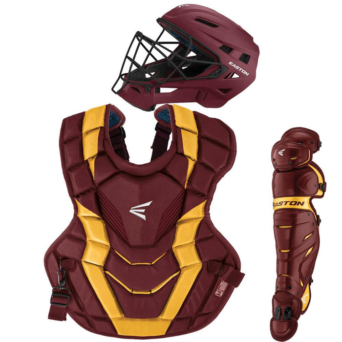 Easton Elite-X Boxed Adult Catcher's Set: A165424 Equipment Easton Maroon-Gold 