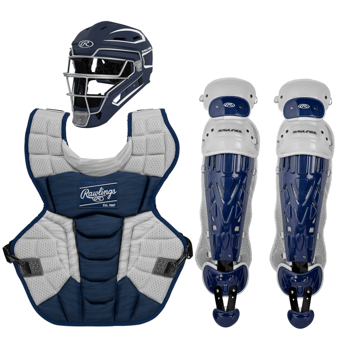 Rawlings Velo 2.0 Catcher’s Equipment Set Adult: CSV2A Equipment Rawlings Navy-White 