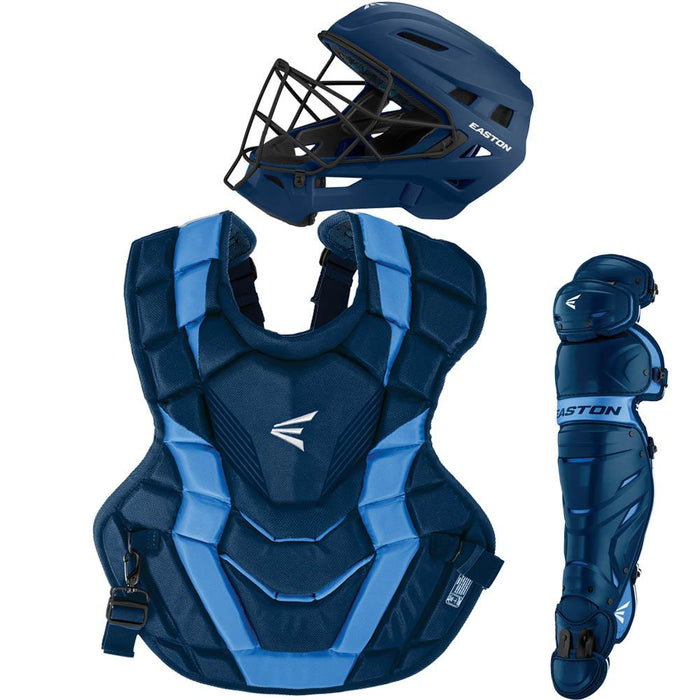 Easton Elite-X Boxed Intermediate Box Catcher's Set: A165425 Equipment Easton Navy-Carolina Blue 