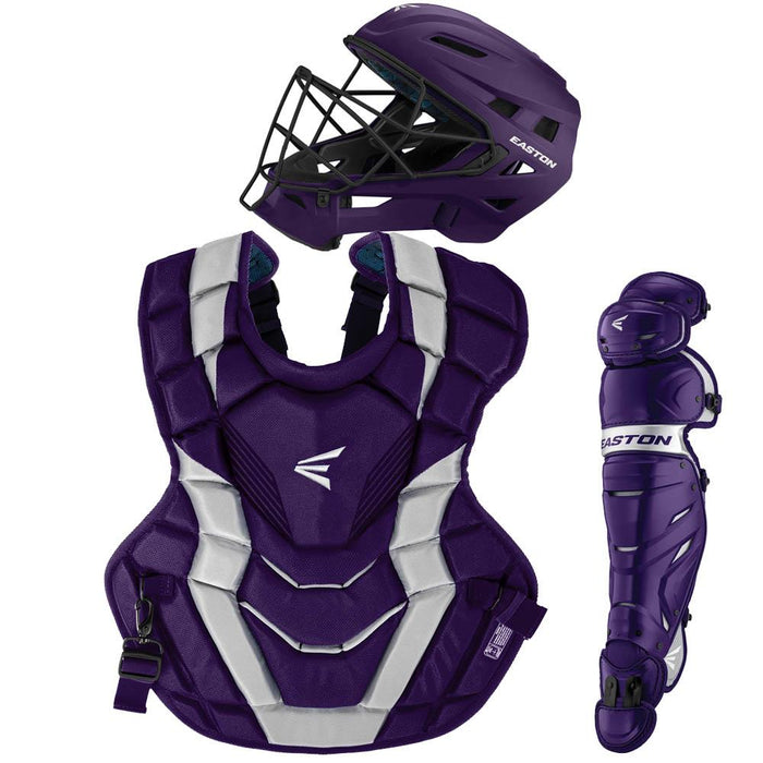 Easton Elite-X Boxed Intermediate Box Catcher's Set: A165425 Equipment Easton Purple-Silver 