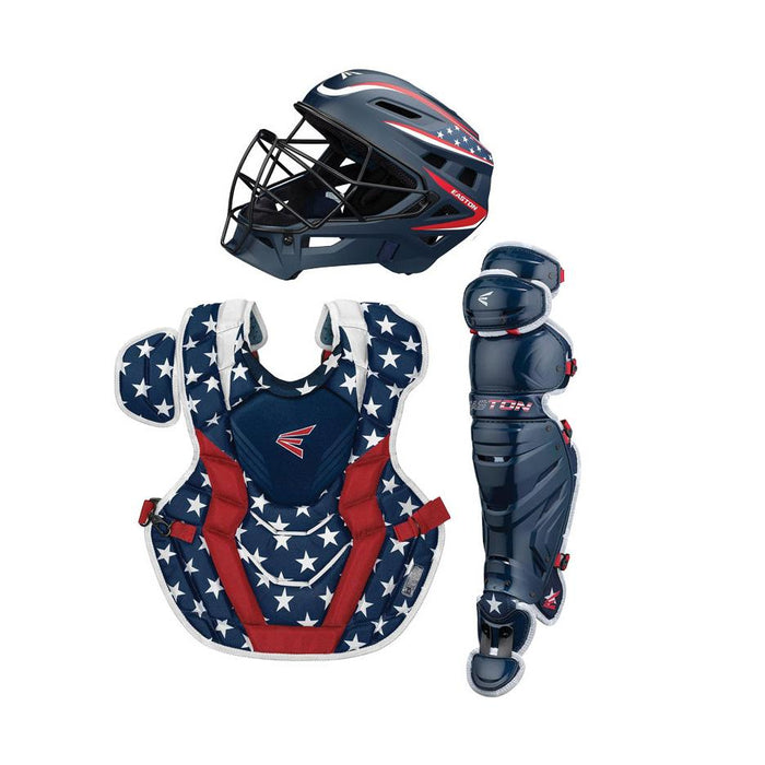 Easton Elite-X Boxed Adult Catcher's Set: A165424 Equipment Easton Stars-Stripes 